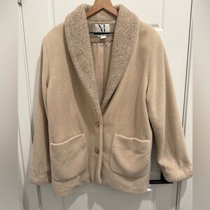 Vintage Mackintosh Women’s Sherpa-Lined Jacket Cozy Neutral Fleece Size M